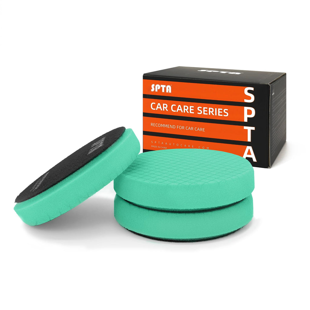 Blue T60 Moderate-Cut Foam Polishing Pads, SPTA 1Pc 3.5 Inch Face for 3 Inch 80mm Backing Plate Compound Buffing Sponge Pads for Car Buffer Polisher Compounding, Polishing and Waxing -FPTSS3G