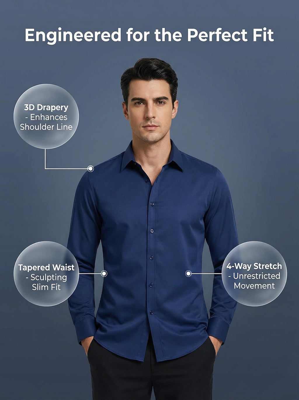 Beninos Men's Dress Shirts Casual Long Sleeve Button Down Shirt