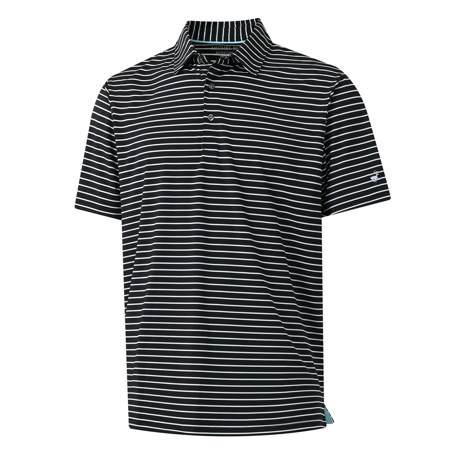 Rouen Mens Polo Shirts Short Sleeve Dry Fit Performance Moisture Wicking Causal Striped Polo Collared Golf Shirts for Men