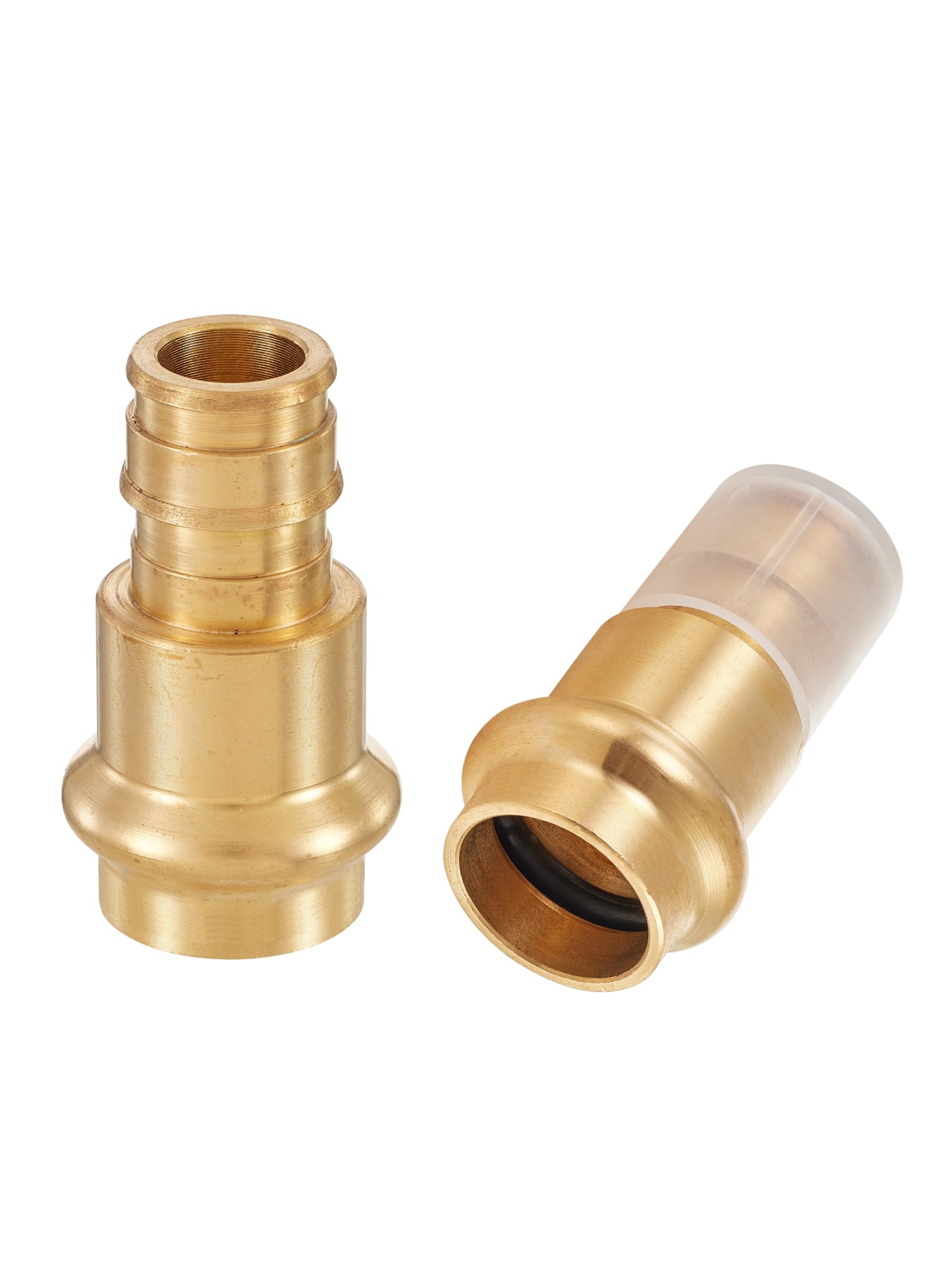 (Pack of 2) EFIELD 1" Copper Press X 1" PEX Crimp Coupling Brass Adapters For Copper and Pex Pipe Connection,(PEX1807388-2PCS)