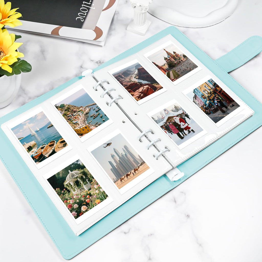 A5 Kpop Photocard Binder with 30 Pack 4-Pocket Card Pages, 6 Ring A5 Binder Card Collector Album with 240 Card Slots,PU Leather Binder Cover with Magnetic Buckle Closure for Organizing Trading Card