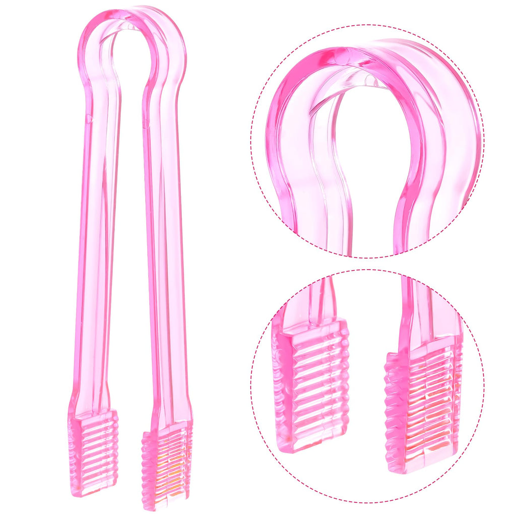 10 Pcs Plastic Buffet Serving Tongs, Clear Kitchen Tongs Mini Serving Utensil Tongs for Food Ice Salad Buffet Barbecue Cookies, 6.3 Inches