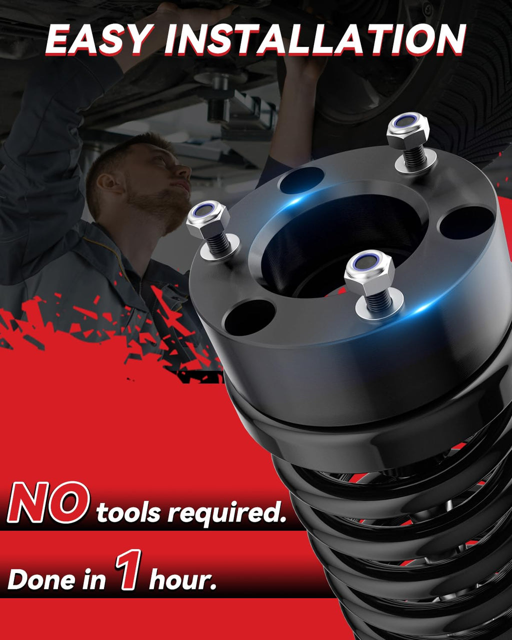PROEZE 1.5" Front Leveling Lift Kits for 2004-2024 F150 2003-2018 Expedition 2005-2008 Mark LT, 1.5'' Forged Front Strut Spacers Lift Kits
