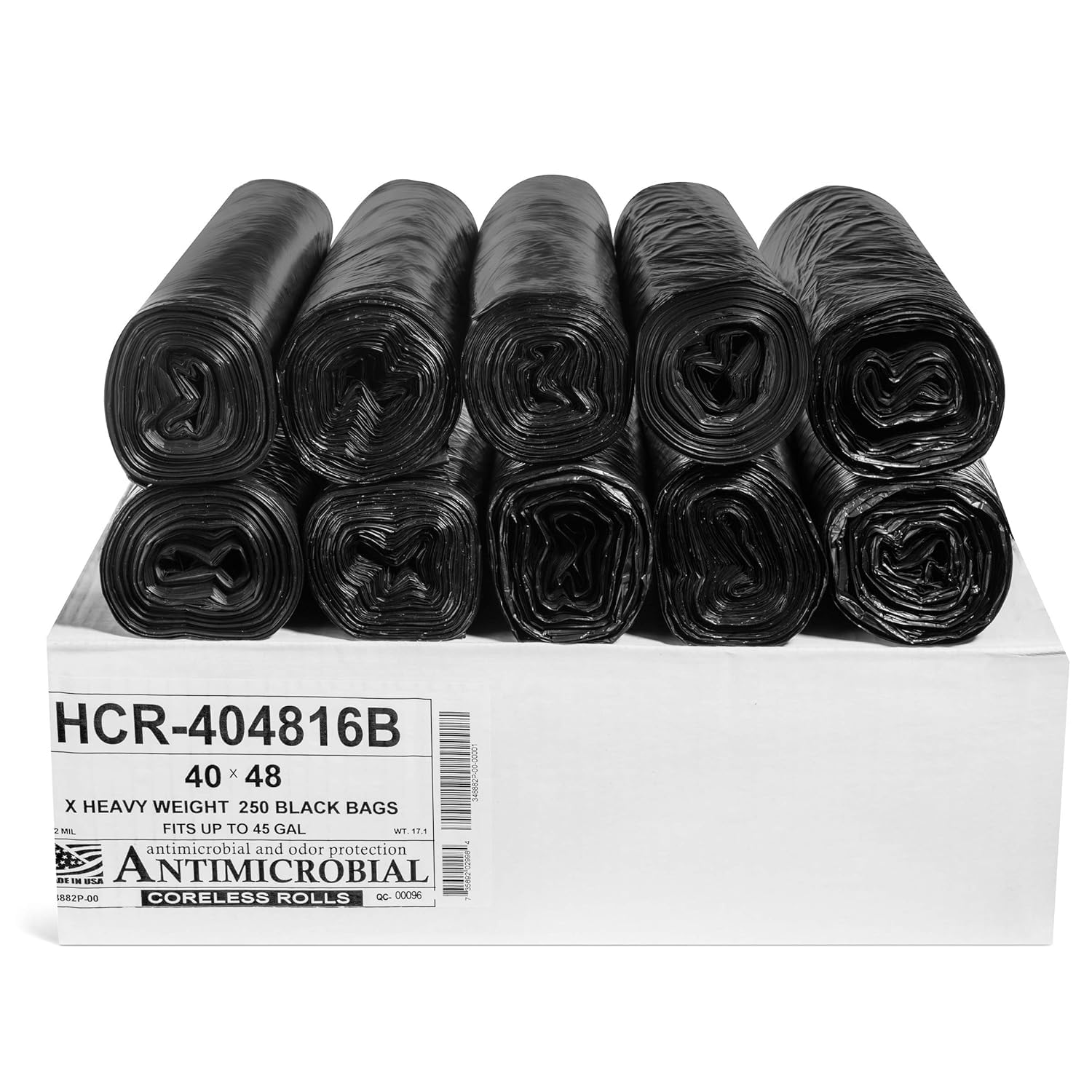 Aluf Plastics High Density Trash Bags, 10 Gallon, 4000 Count, 6 Micron (eq), 24" x 24", Black, for Bathroom, Office, Industrial, Commercial, Janitorial, Municipal, Recycling