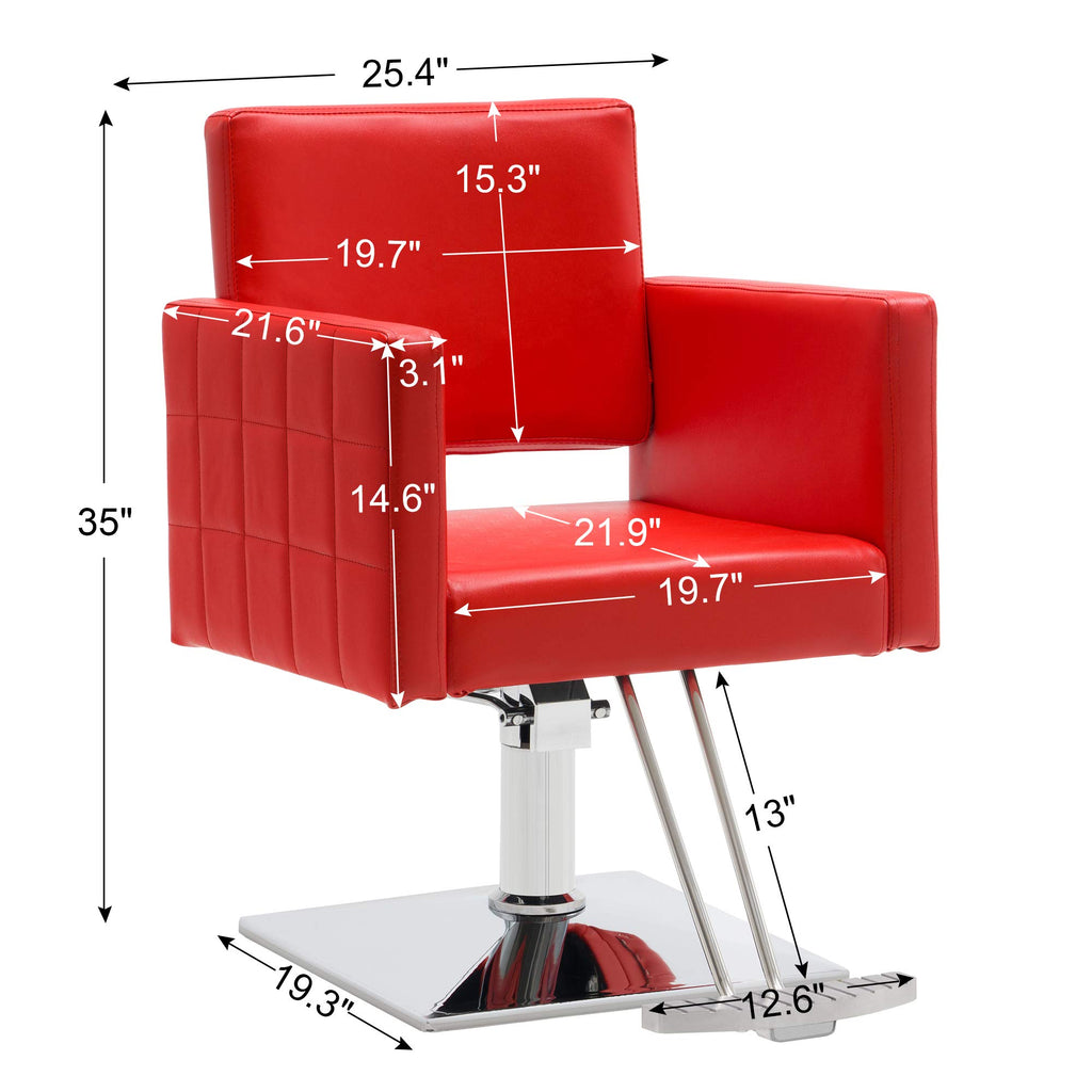 BarberPub Salon Chair for Hair Stylist, Hydraulic Stylist Chair, Adjustable Height, PVC Leather, 360 Degrees Swivel, Barbershop, Home Salon, Adult 8821 (Black)