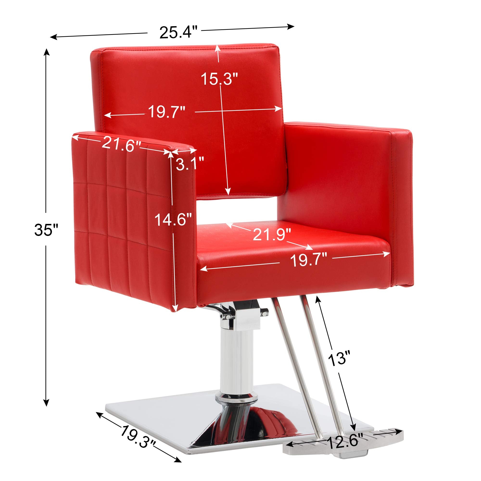 BarberPub Salon Chair for Hair Stylist, Hydraulic Stylist Chair, Adjustable Height, PVC Leather, 360 Degrees Swivel, Barbershop, Home Salon, Adult 8821 (Black)