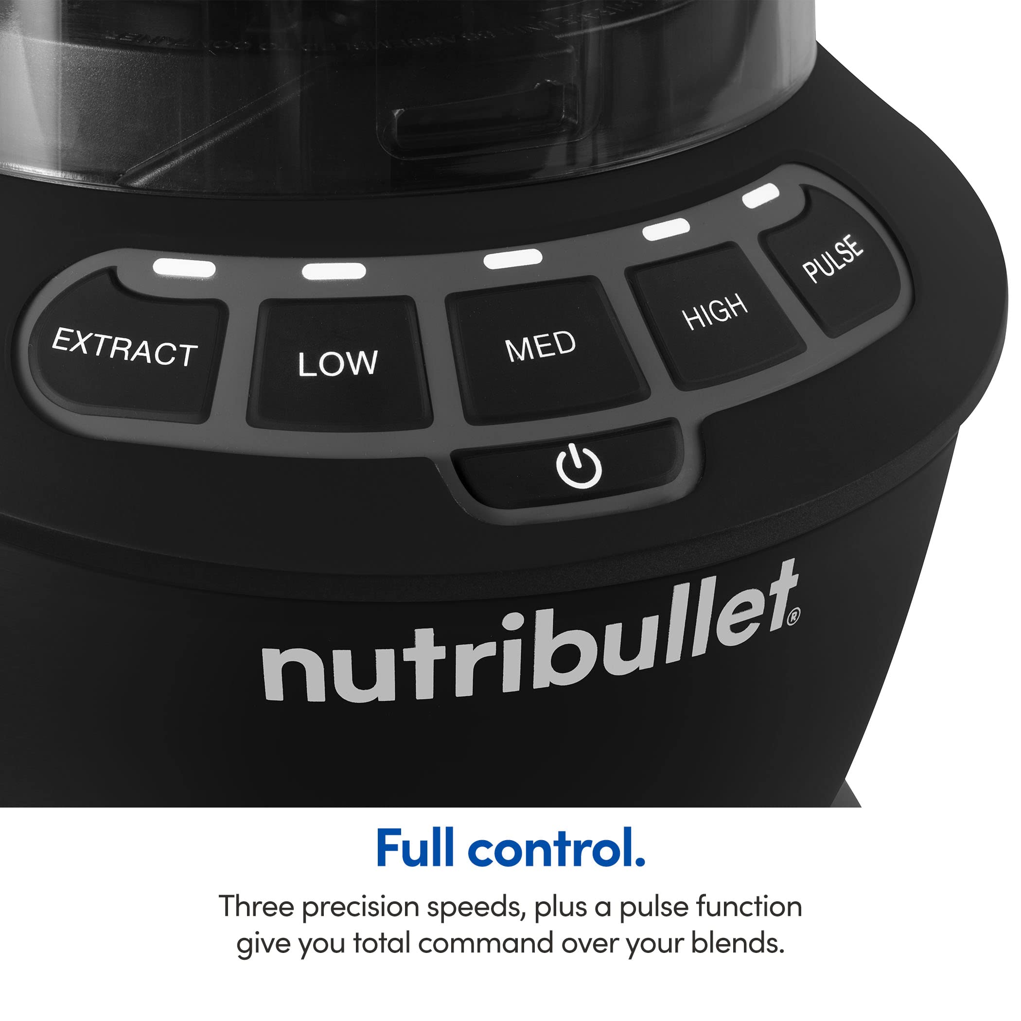 nutribullet Full-Size Blender Combo, Single-Serve & Large Capacity, 1200W, 64oz Pitcher, 32oz Cup, Extractor Blade, 3-Speed, Pulse, Smoothies, Soups, Sauces, Easy Cleaning, Matte Black, NBF50500AK