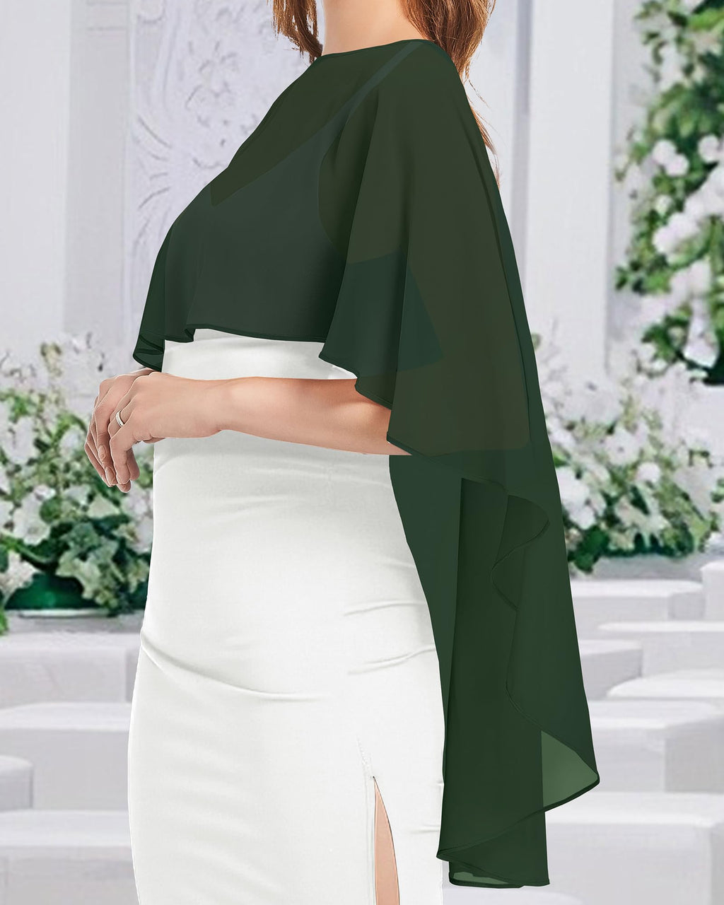 Womens Capelets Shawls and Wraps for Evening Dress Chiffon Capes Wedding Cover Up