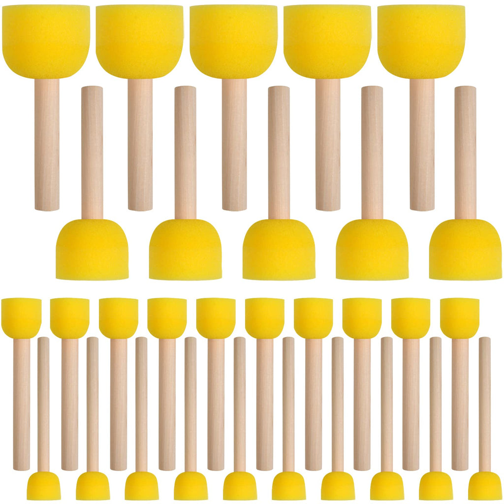 30 Pcs Round Sponges Brush Set, Round Sponge Brushes for Painting, Paint Sponges for Acrylic, Painting Tools for Kids Arts and Crafts (4 Sizes)