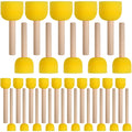 30 Pcs Round Sponges Brush Set, Round Sponge Brushes for Painting, Paint Sponges for Acrylic, Painting Tools for Kids Arts and Crafts (4 Sizes)