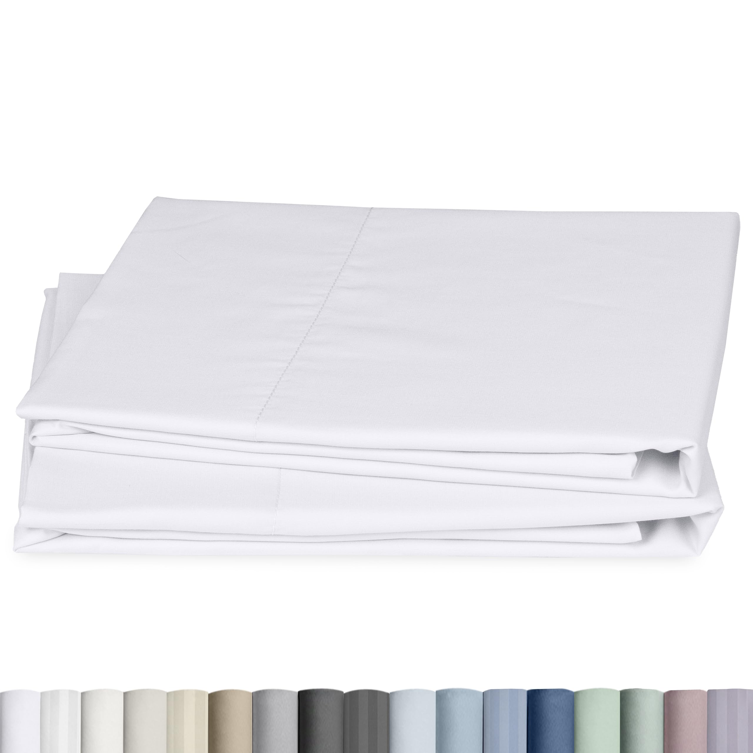 CALIFORNIA DESIGN DEN Soft & Silky 500 Thread Count 100% Cotton is Cool & Smooth, White Pillowcases Queen Size Fits Standard & Queen Pillows (Pure White)