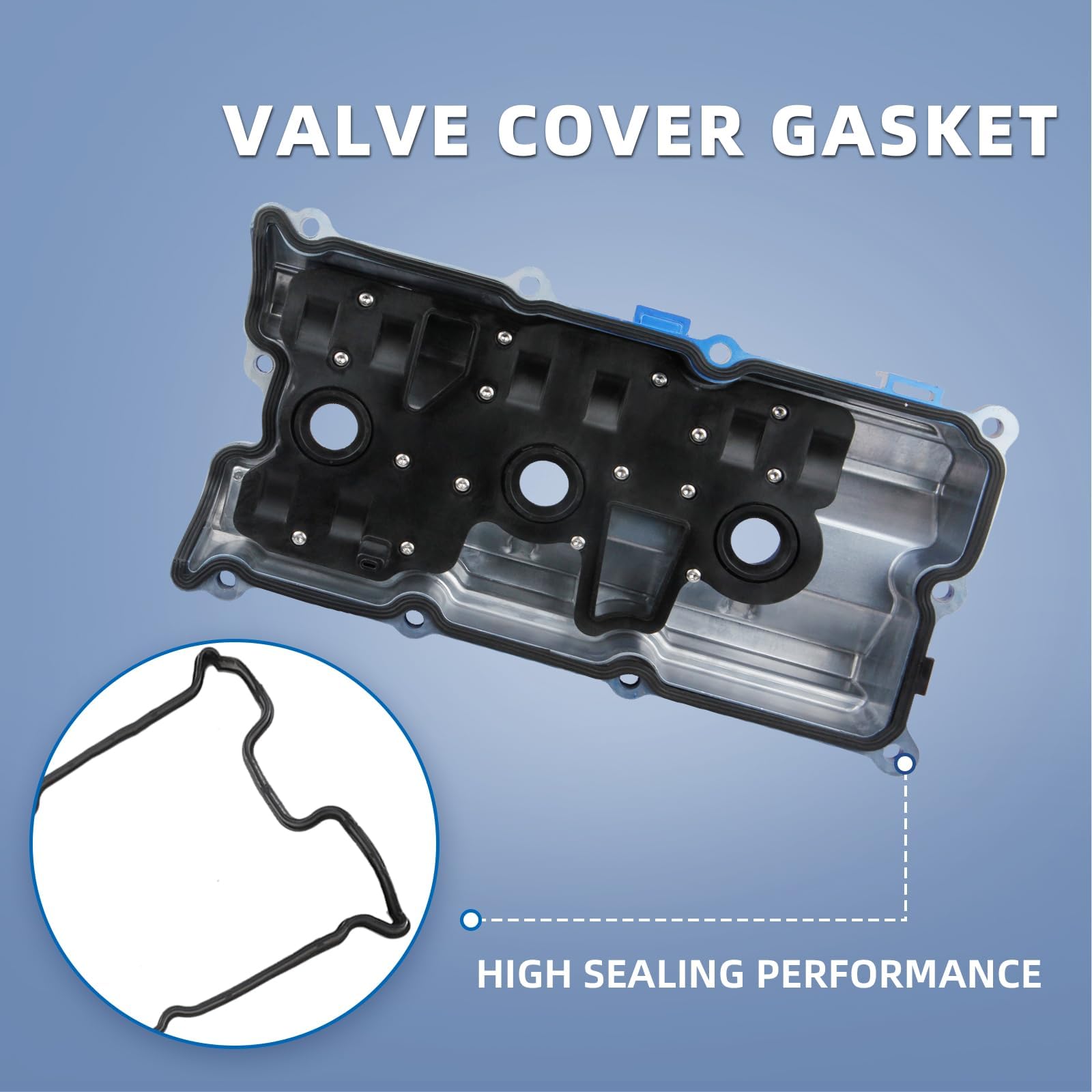 MITZONE Engine Valve Cover Set with Bolts & Oil Cap & Gaskets & Spark Plug Tube Seals & P CV Cover Compatible with 2003-2008 Nissan 350Z Infiniti FX35 G35 M35 VQ35DE 3.5L Part# 13264AM600 13264AM610
