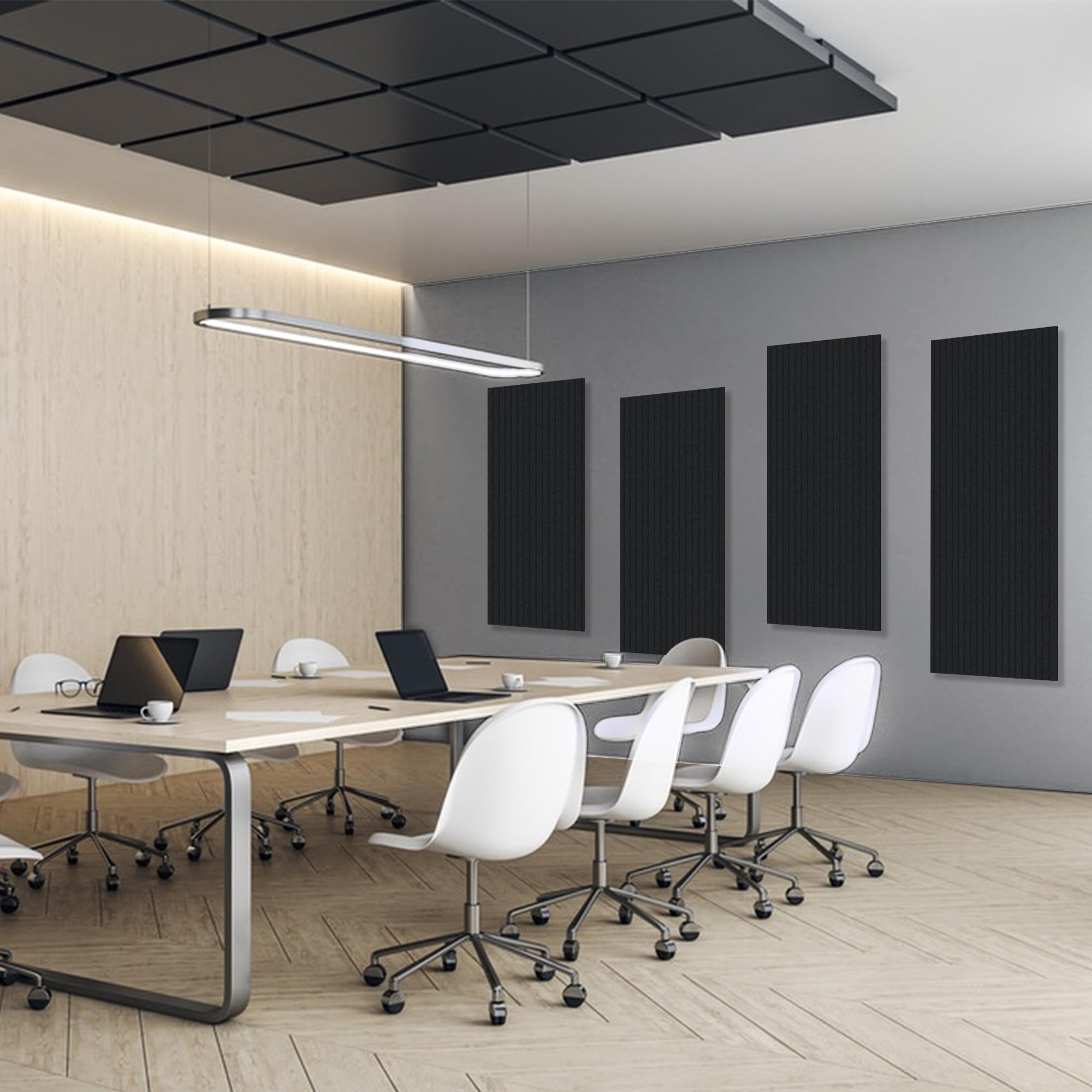 Art Acoustic Panels for Wall,5 Pack Sound Absorbing Panels,47.2” x 23.6” Soundproof Wall Panels,High-Density Acoustic Wall Panels,Decorative Sound Panels with Wood-Look
