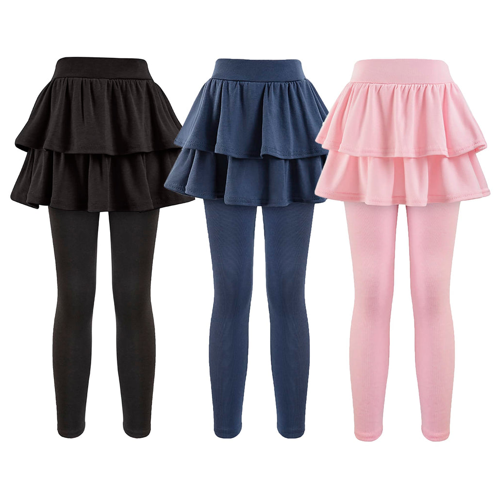 Girls School Uniform Pants Leggings with Skirts Stretch Warm Jegging 4-12 Years