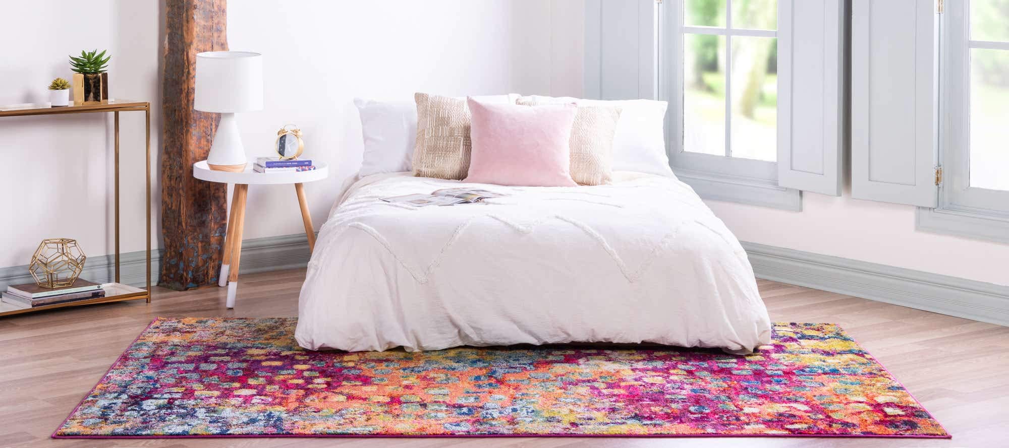 Unique Loom Jardin Collection Colorful, Vibrant, Abstract, Modern Area Rug (2' 0 x 3' 0 Rectangular, Multi/ Blue)