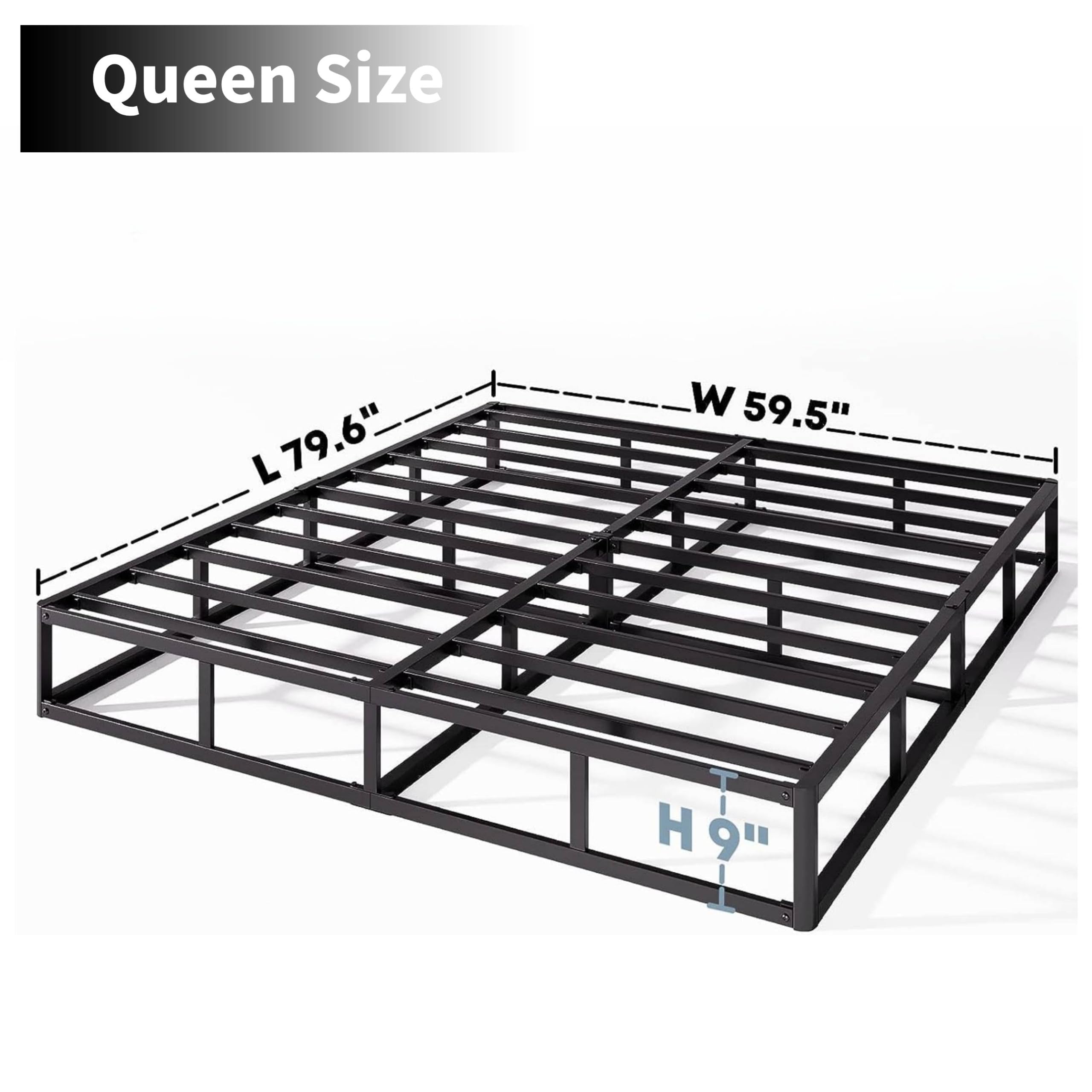 HUEIIS Box Spring Twin Size, 7 Inch Low Profile Metal Frame Mattress Foundation, 3000 lbs Heavy Duty Boxspring with Fabric Cover, Easy Assembly, Noise Free, Non-Slip