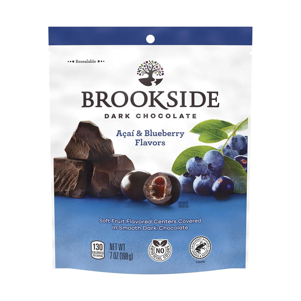 Brookside, Dark Chocolate, Acai and Blueberry Flavored Snacking Chocolate Bag, 7 Ounce
