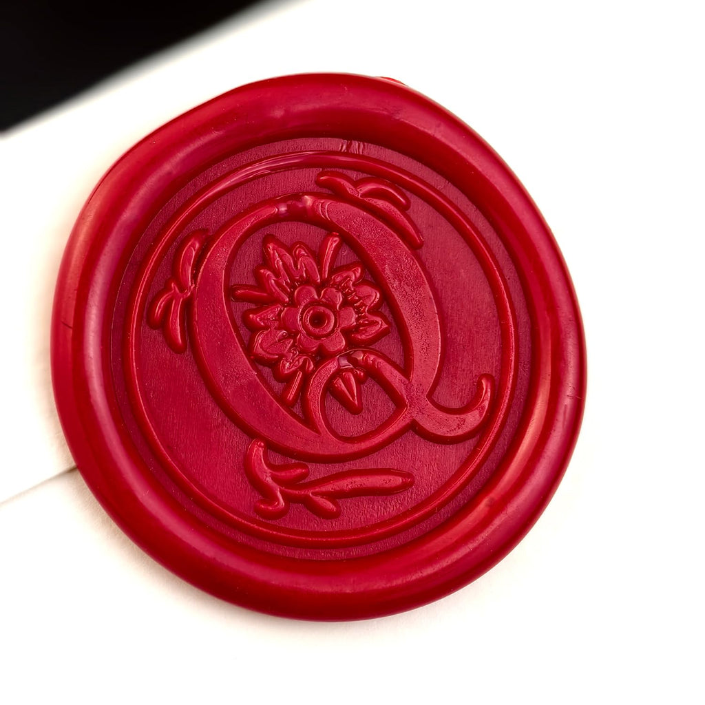 Medieval Initial Alphabet Sealing Wax Stamps, Brass Head Wooden Handle, for Thanksgiving Card/Envelope/Gift Wrap/Wedding Engagement Party Invitation - Letter S