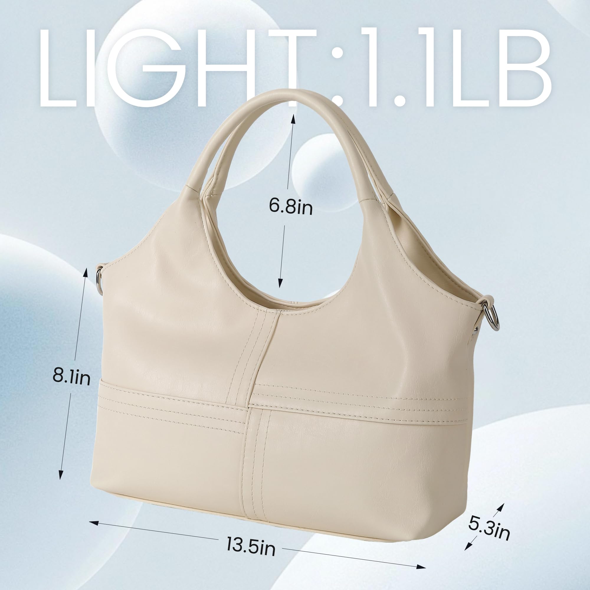 KOGTLA Medium Vegan Leather Purses for Women with Detachable Satchel Strap, Ladies Handbags, Tote Hobo Bags with Two-Handle