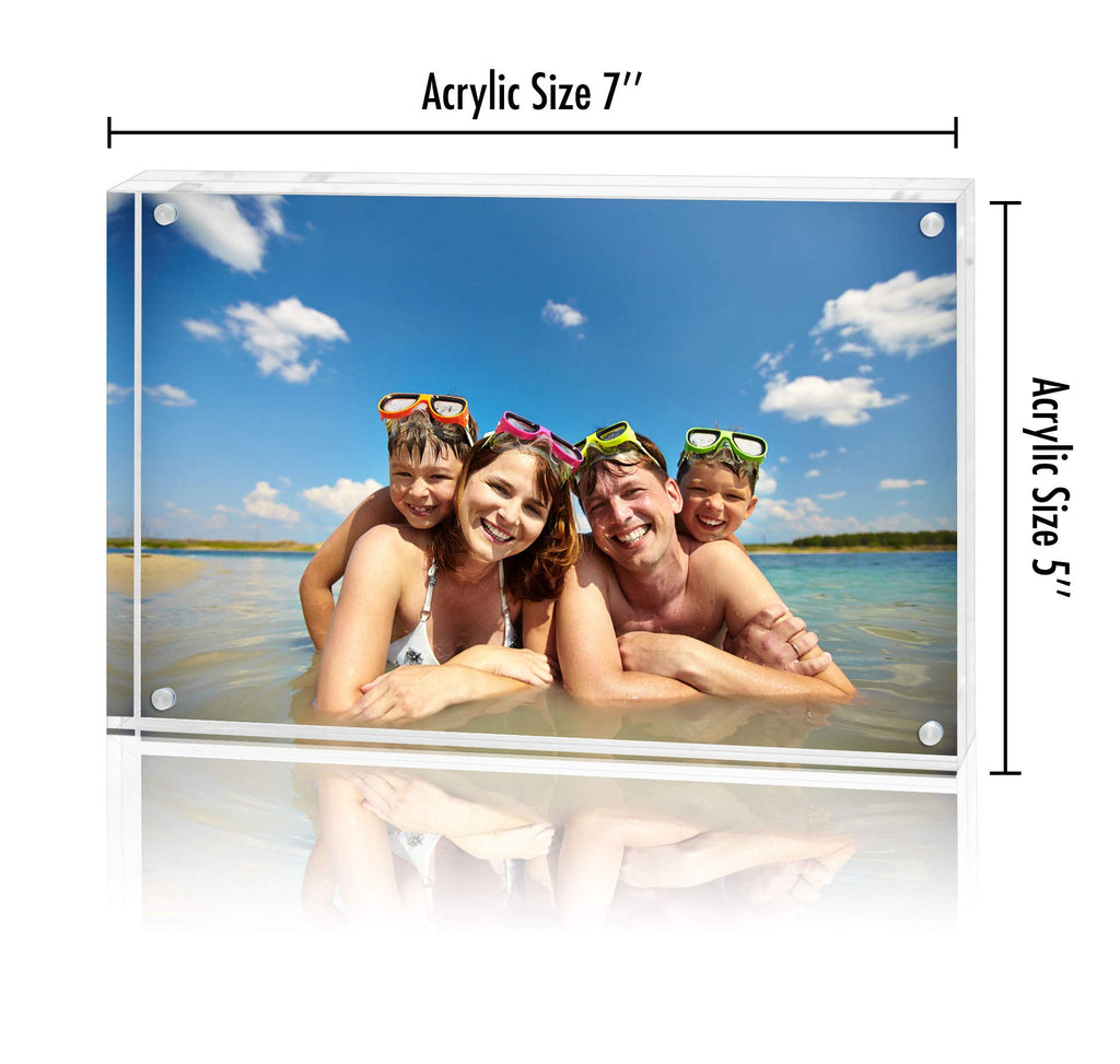 Americanflat 3.5x5 Acrylic Picture Frame - Double Sided Frames with Magnetic Corners - Transparent Acrylic Frames for Desk or Tabletop Display - 3.5x5 Picture Frame with Microfiber Cloth Included