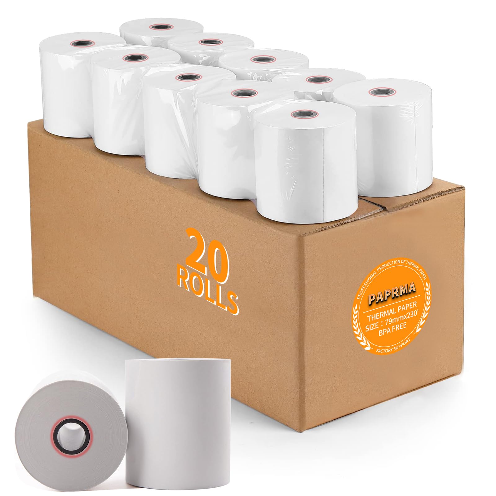 2 1/4'' x 50' Thermal Receipt Paper 50 Rolls, 2.25x50ft Receipt Roll Cash Register Paper - For Credit Card Machine POS Terminal Clover Mini Verifone