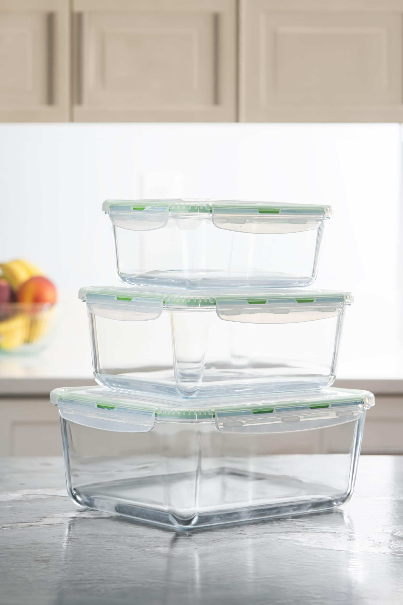 AGTRADE X-LARGE Glass Food Storage Containers with Lids Baking Dish Set Glass Storage Containers with Locking Lid Set 3-120 oz/70 oz/35 oz - Large Meal Prep Storing Serving Food Leakproof Ovensafe