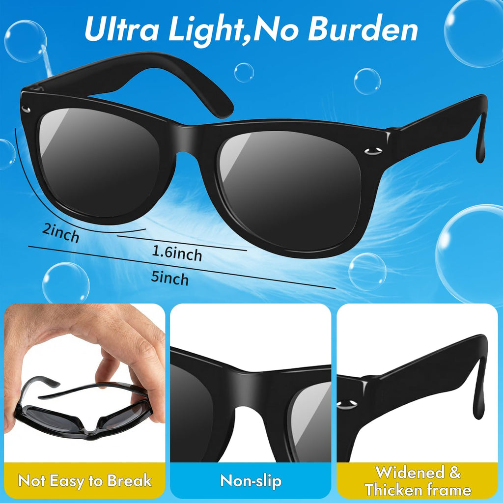 Kids Sunglasses Bulk, Kids Sunglasses Party Favors for Age 3-8, UV400 Protection Neon Kids Sunglasses Bulk for Boys Girls (12Pack-heart sunglasses)
