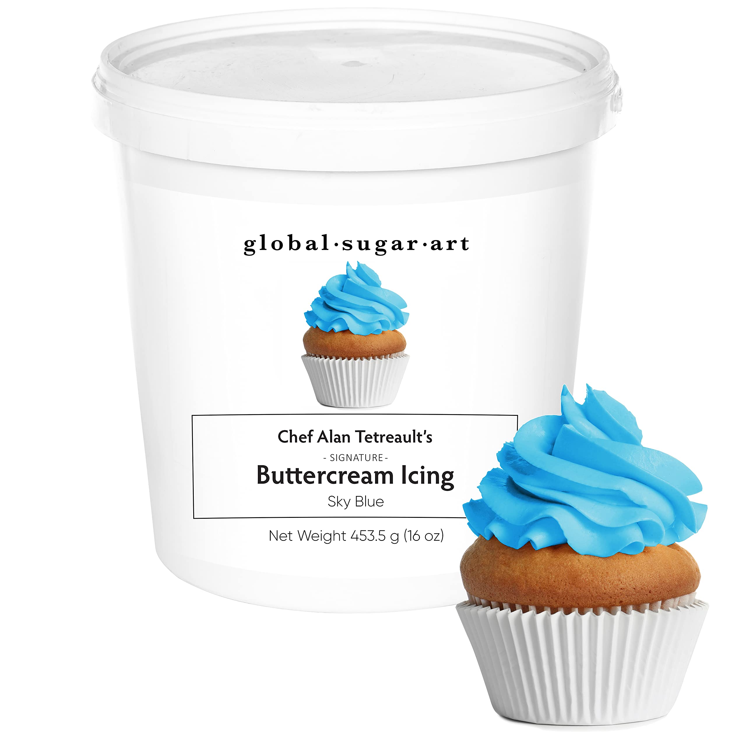 Black Buttercream Frosting for Cake Decorating – Firm Icing for Cakes & Cupcakes, 3 Pound Tub by Global Sugar Art/Chef Alan Tetreault (Midnight Black, 3 Pound)