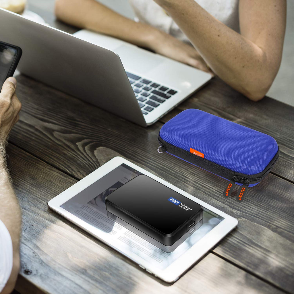 External Hard Drive Case - GLCON Shockproof EVA Carrying Case for WD My Passport Element Seagate Expansion Backup Toshiba 1TB 2TB 4TB - High Protection Portable Travel Electronic Power Bank Bag
