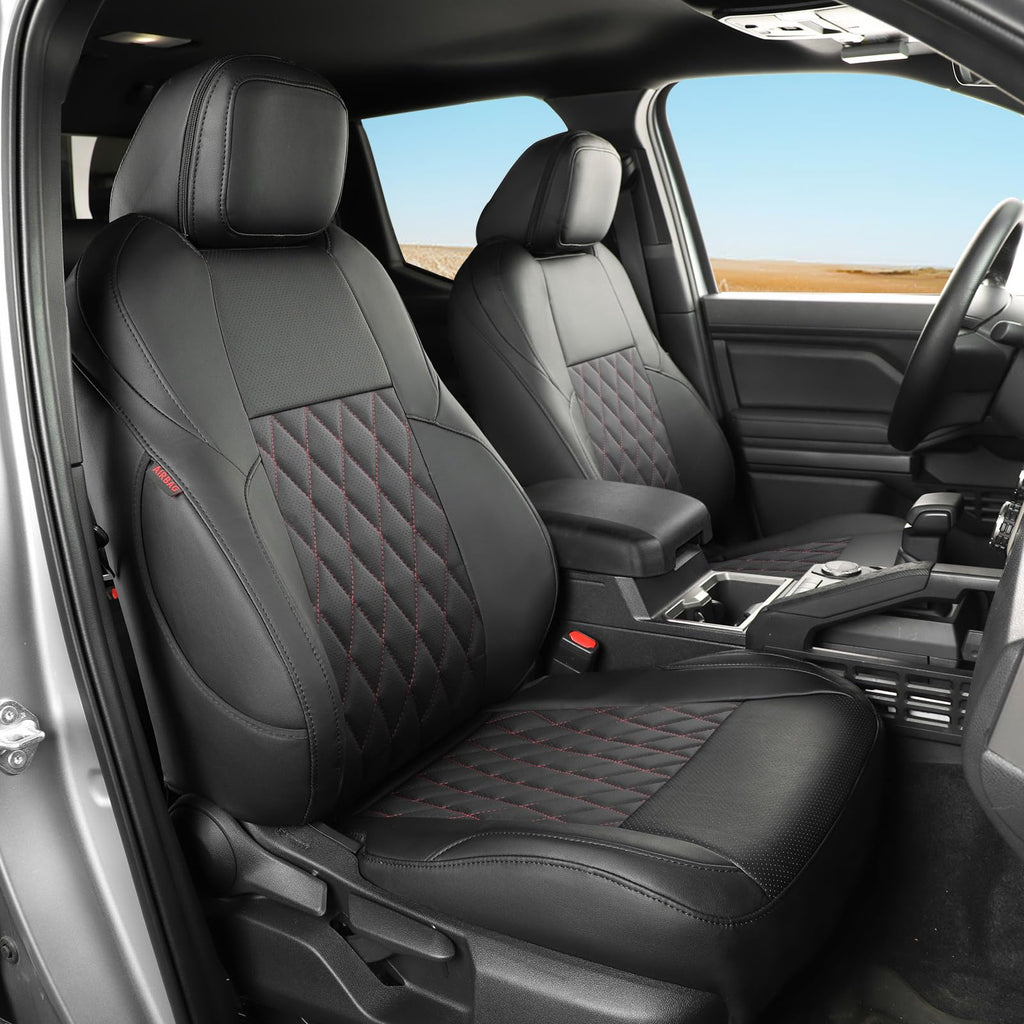 coverdream Front Seat Covers Custom Fit for Toyota Tacoma 2016 2017 2018 2019 2020 2021 2022 2023 SR SR5 TRD Series,Limited Pickup Truck,Breathable Seat Protector,Fit Like A Glove (Gray,2-Pack Only)