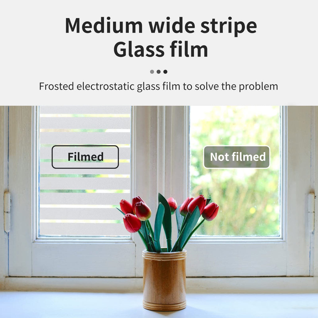 Window Privacy Blinds, Removable Glass Door Privacy Film, Suitable for Bathrooms, Offices, Static Cling Decorative Film, Reusable Window Stickers (Blinds, 17.5 x 78.7 inch)