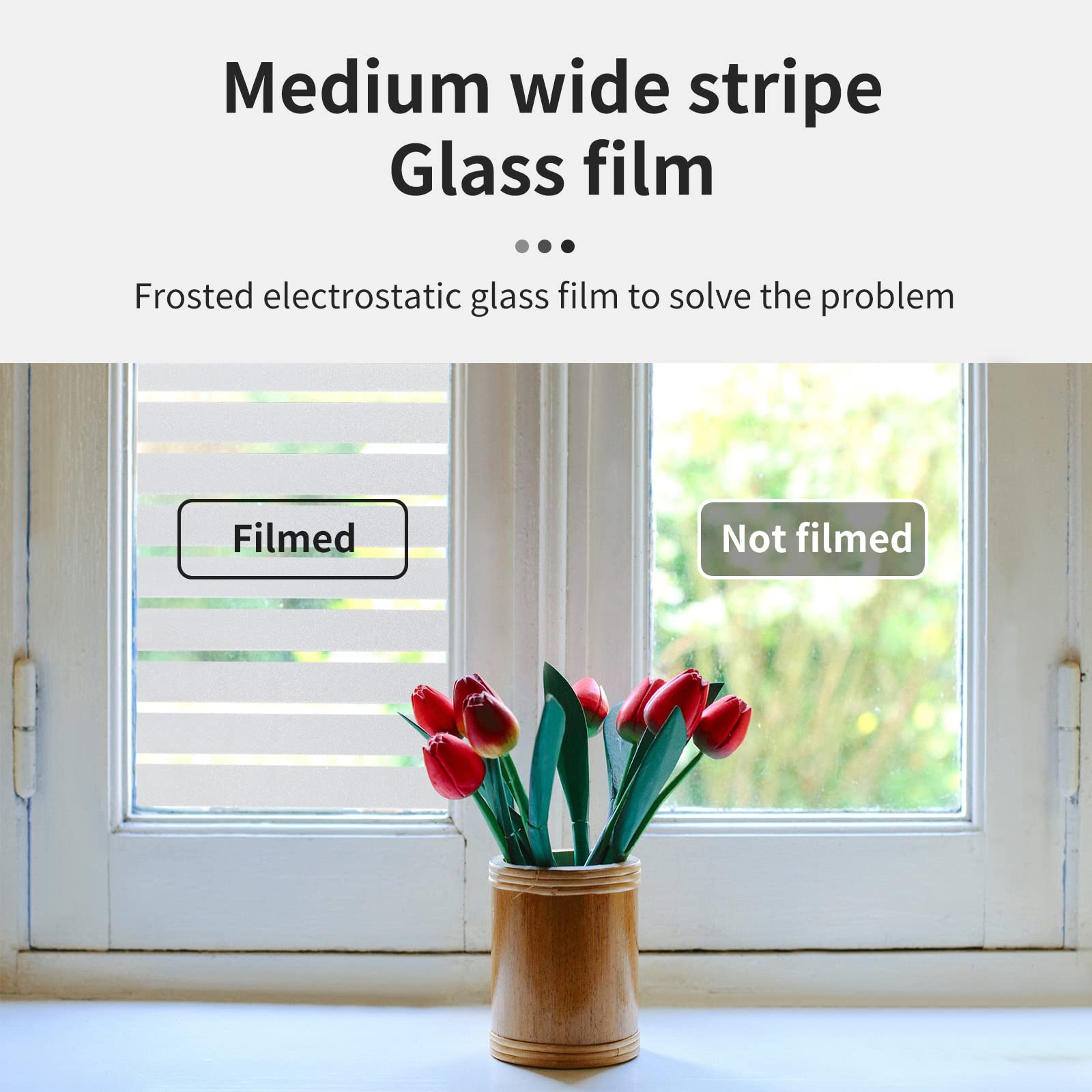 Window Privacy Blinds, Removable Glass Door Privacy Film, Suitable for Bathrooms, Offices, Static Cling Decorative Film, Reusable Window Stickers (Blinds, 17.5 x 78.7 inch)