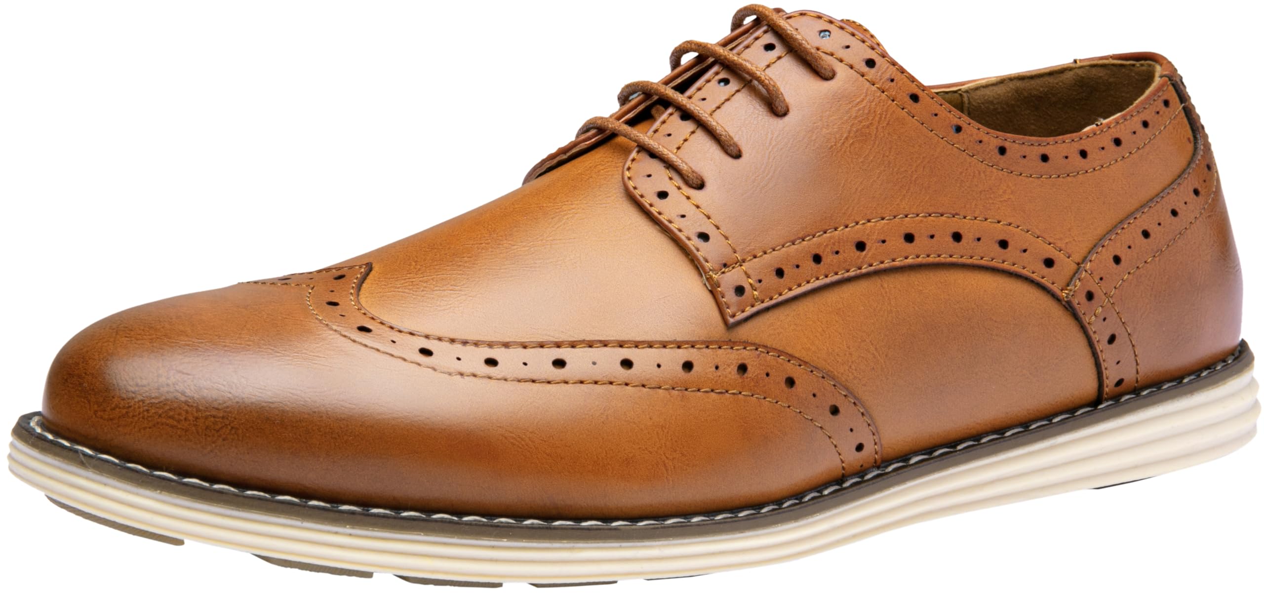 Vostey Mens Casual Dress Shoes Wingtip Plain Business Dress Shoes for Men