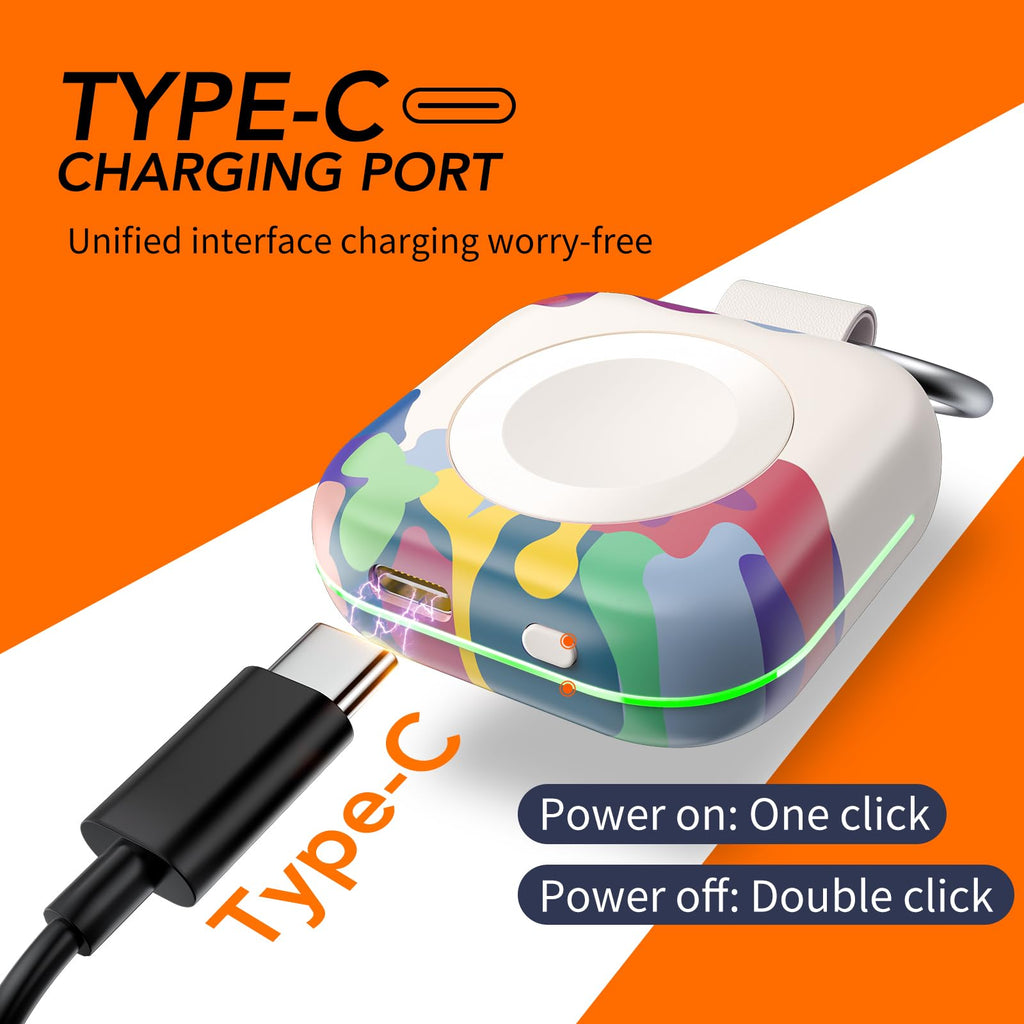 HUOTO Portable Charger for Apple Watch,Wireless Magnetic iWatch Charger 1200mAh Power Bank Travel Keychain Accessories Smart Chargers for Apple Watch Series 11/10/9/8/7/6/SE/5/4/3/2/1/UItra/UItra 2