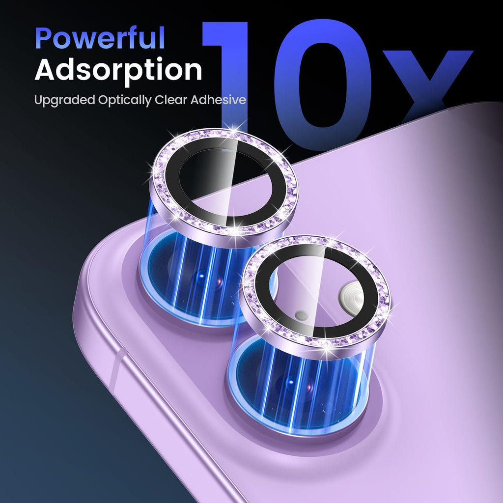 Tensea for iPhone 13 mini/iPhone 13 Camera Lens Protector, 9H Tempered Glass Camera Cover Screen Protector Metal Individual Ring for iPhone 13mini 5.4 inch /13 6.1 inch