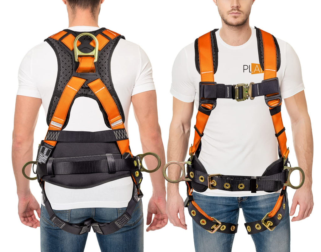Palmer Safety Hammerhead 5pt Safety Harness Back Padded, QCB Chest, Tongue Buckel Legs Straps, Back & Side D-Rings