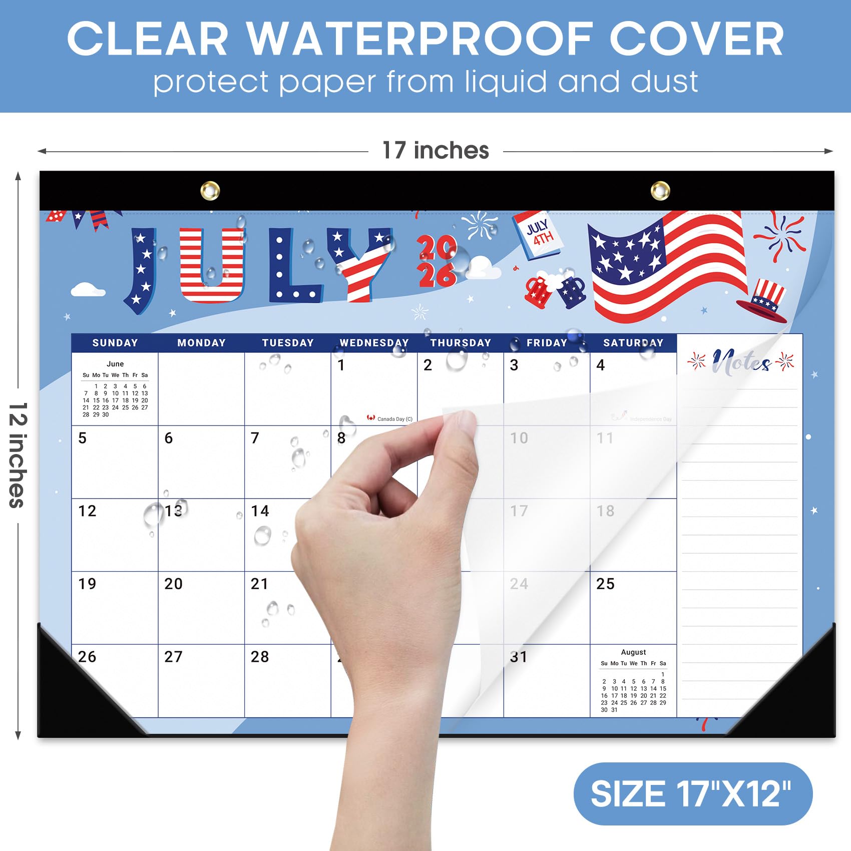 Desk Calendar 2026-2027, 21-Month Calendar Runs Until June 2027, Large 17" x 12" Monthly Desktop & Wall Calendar for Home & Office - Floral
