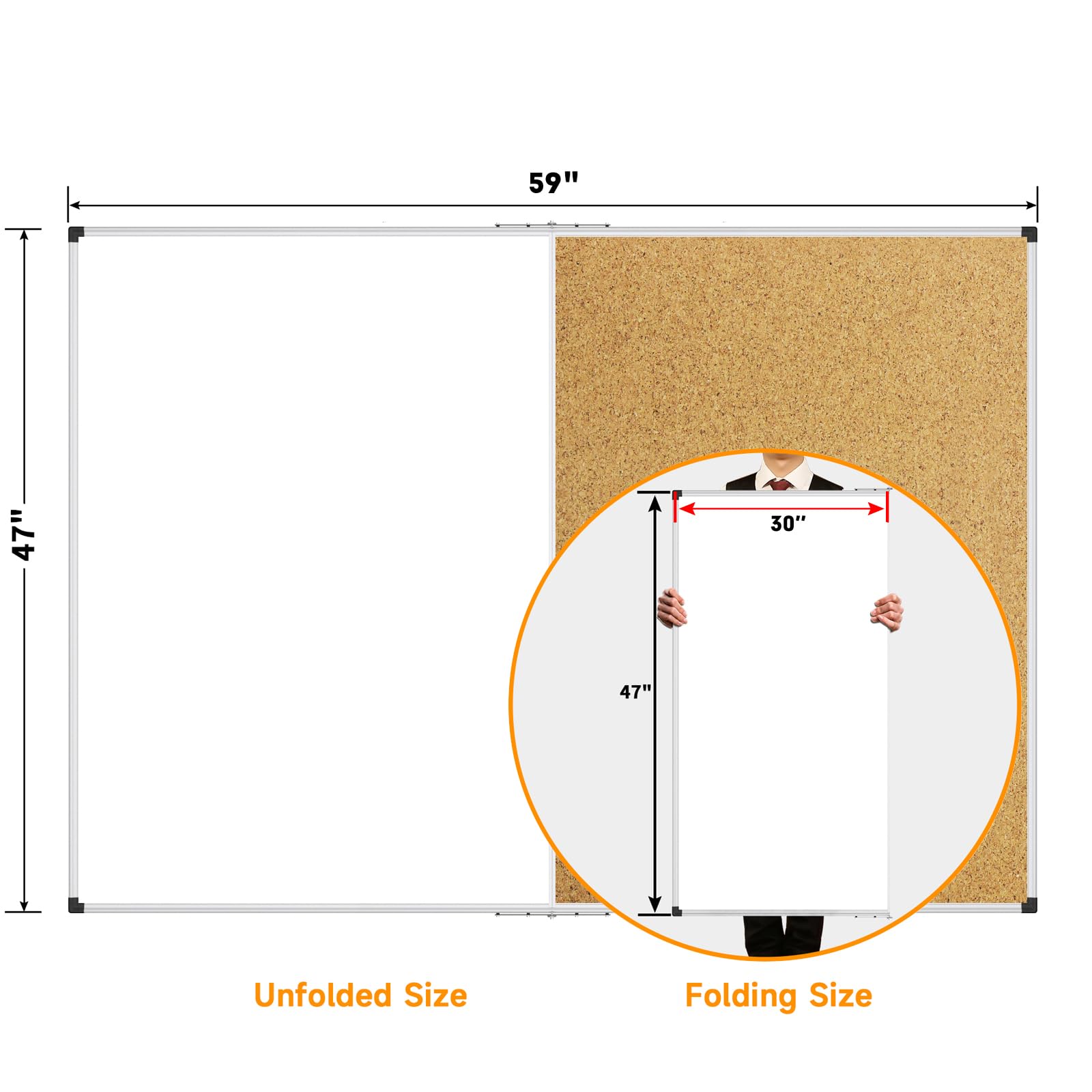 XBoard 24 x 18 Inch Wall-Mounted Office Cork Board, Notice Bulletin Board with Aluminum Frame