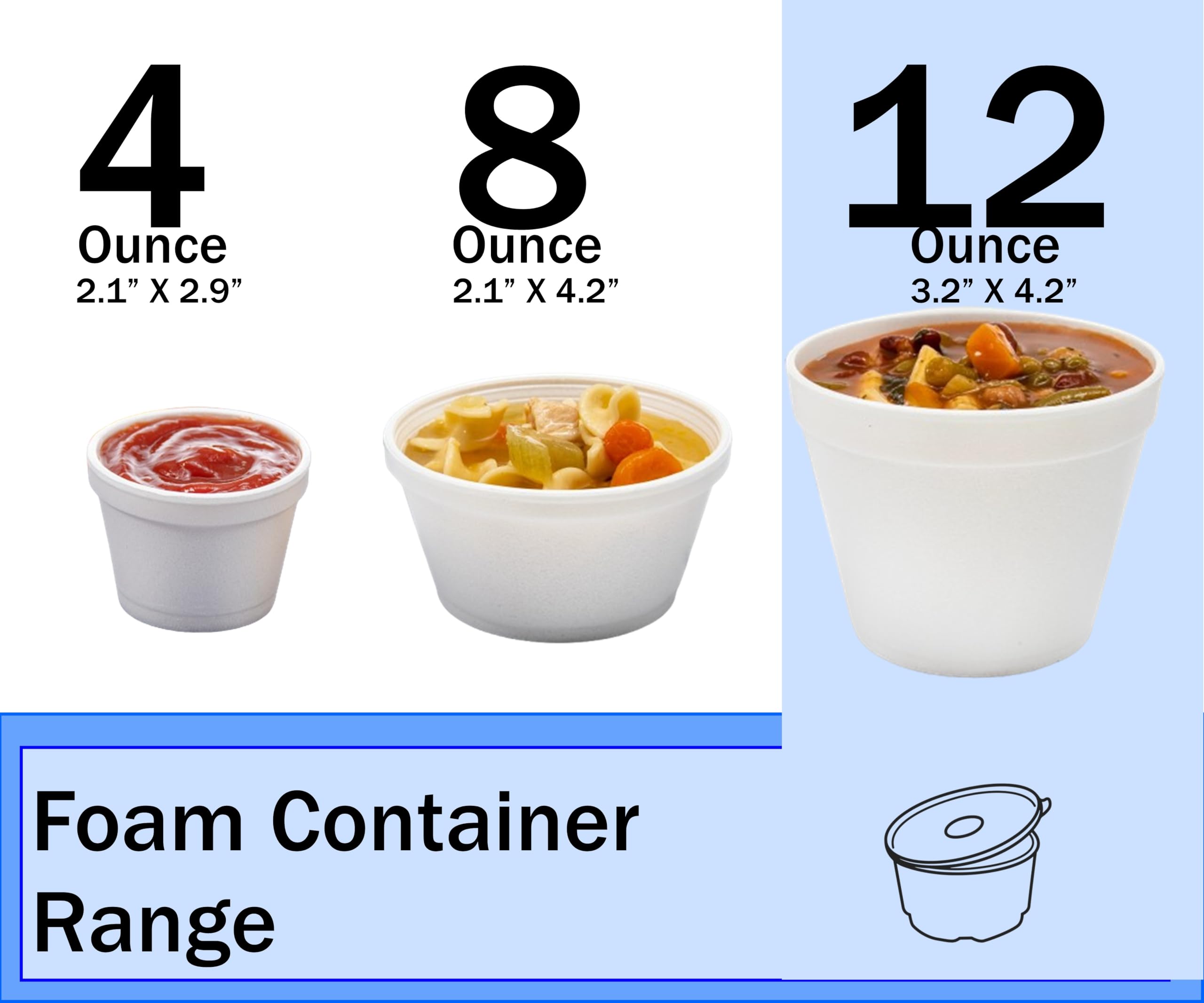 Mr Miracle Foam Bowl with Lid for Hot and Cold Foods – 4 Ounce Disposable Soup Container with Vented Lid, Great for Ice Cream, Yogurt, Soup, Takeout [50 pack]