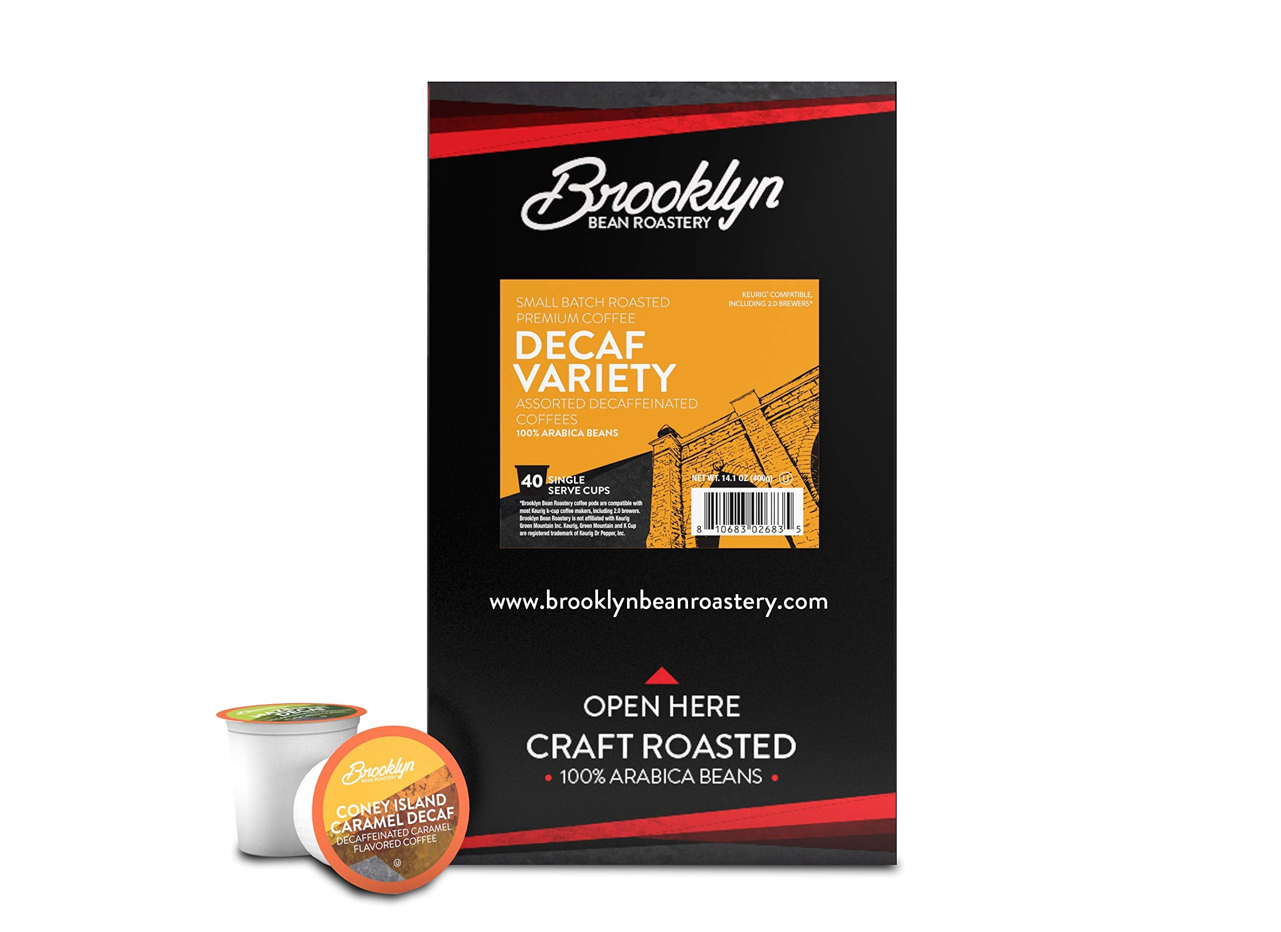 Brooklyn Beans Coffee Pods, Medium Roast Gourmet Variety Pack - Compatible with Keurig K Cup Brewers Including 2.0 Machines, 40 Count
