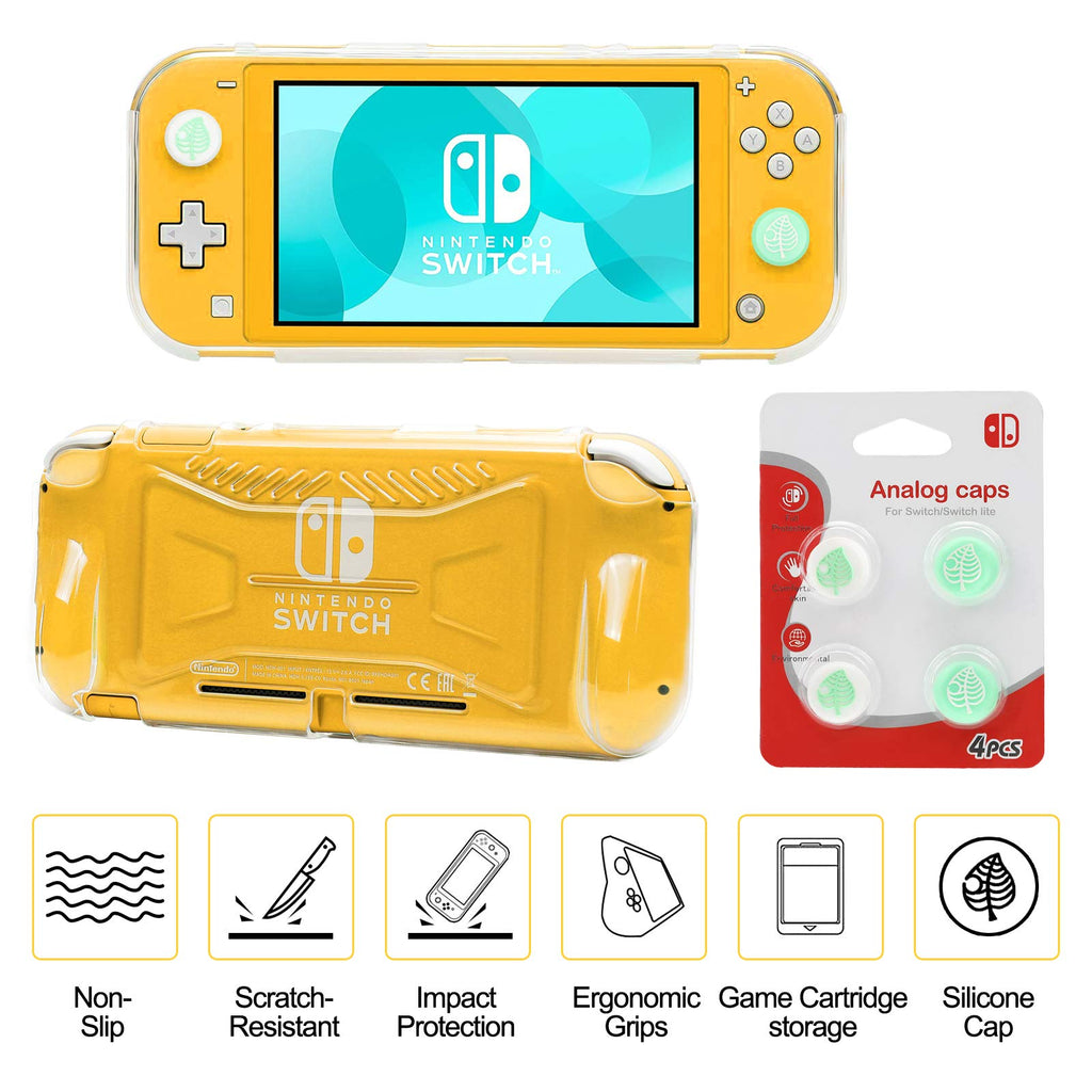 Switch Lite Accessories Bundle, Kit with Carrying Case,TPU Case Cover with Screen Protector,Charging Dock,Playstand, Game Card Case, USB Cable, Stylus,Thumb Grip Caps for Nintendo Switch Lite (Black)
