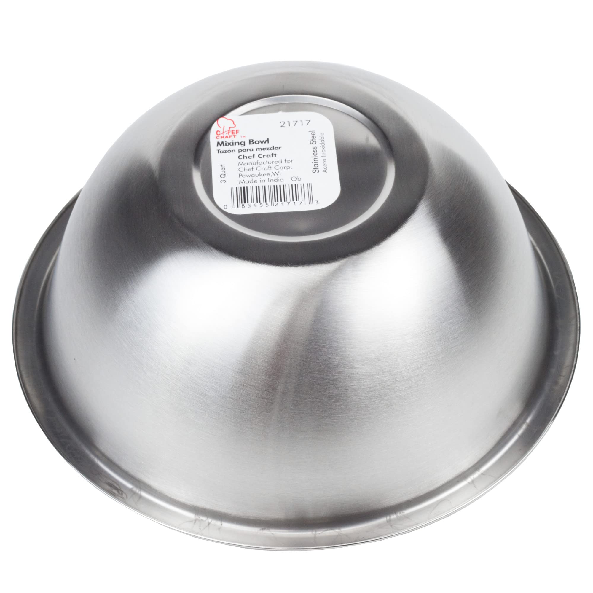Chef Craft Brushed Mixing Bowl, 1.5-Quart, Stainless Steel