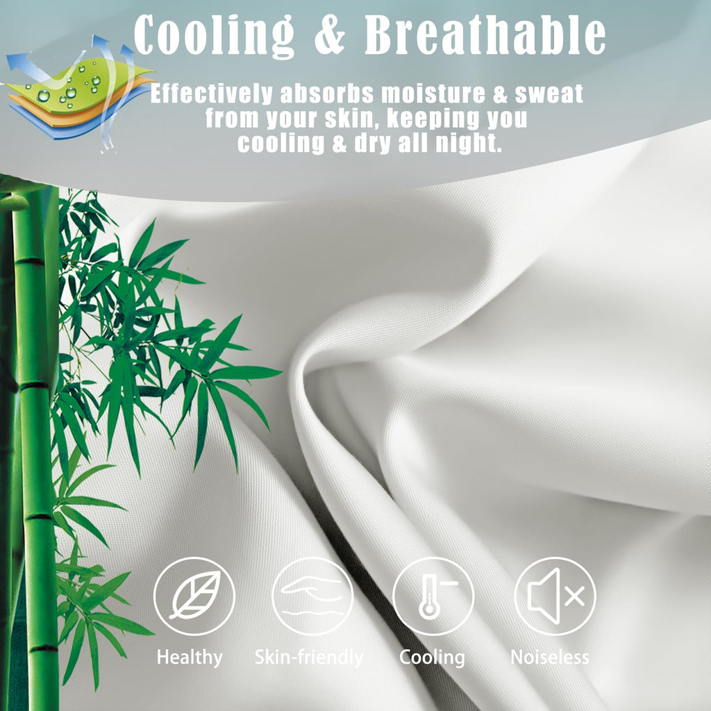 Pillow Cases Standard Size 2 Pack, Bamboo Rayon Cooling Pillowcases with Envelope Closure, Cool Breathable Pillow Case for Hot Sleepers & Night Sweats, 20x26 inches, Aqua Blue