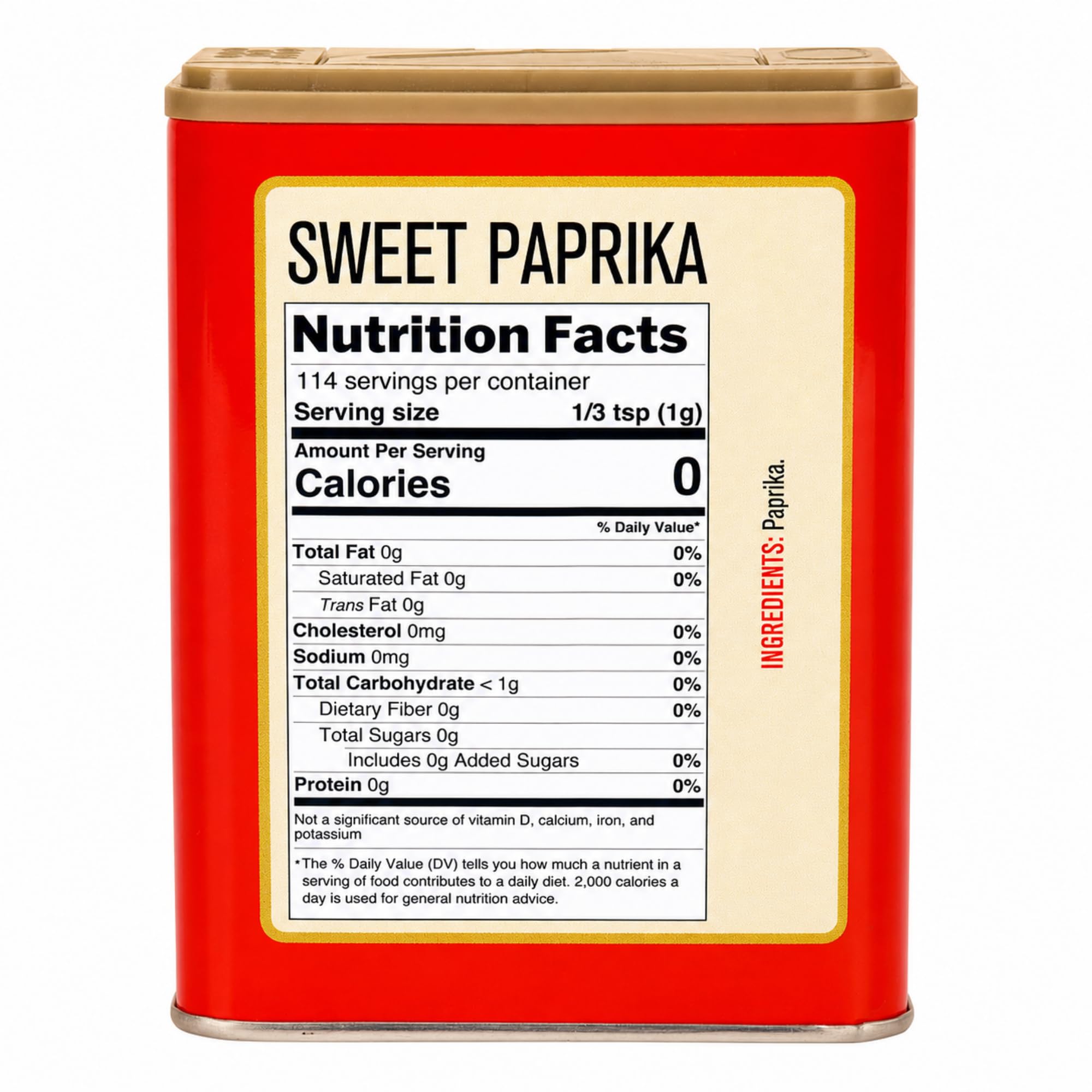 Pride of Szeged Hot Paprika Powder, Bright Red, 4 oz. Tin, 1-Count