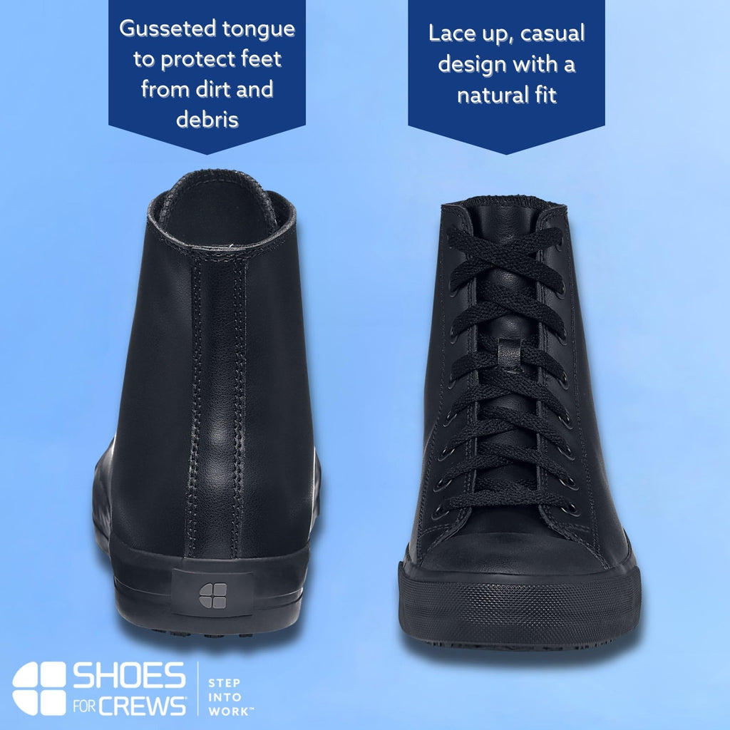 Shoes for Crews Unisex Slip-Resistant High-Top Work Sneakers – Comfortable, Water-Resistant Women's & Men's Shoes for Hospitality, Administrative Roles & More - Pembroke