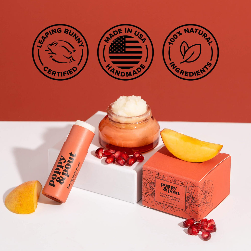 Poppy & Pout Blood Orange Mint Jumbo Lip Balm | All Natural Lip Balms & Moisturizers | Hydrates with Beeswax, Vitamin E, Organic Coconut Oil | Cruelty-Free | Lip Balm in Recyclable Cardboard Tube