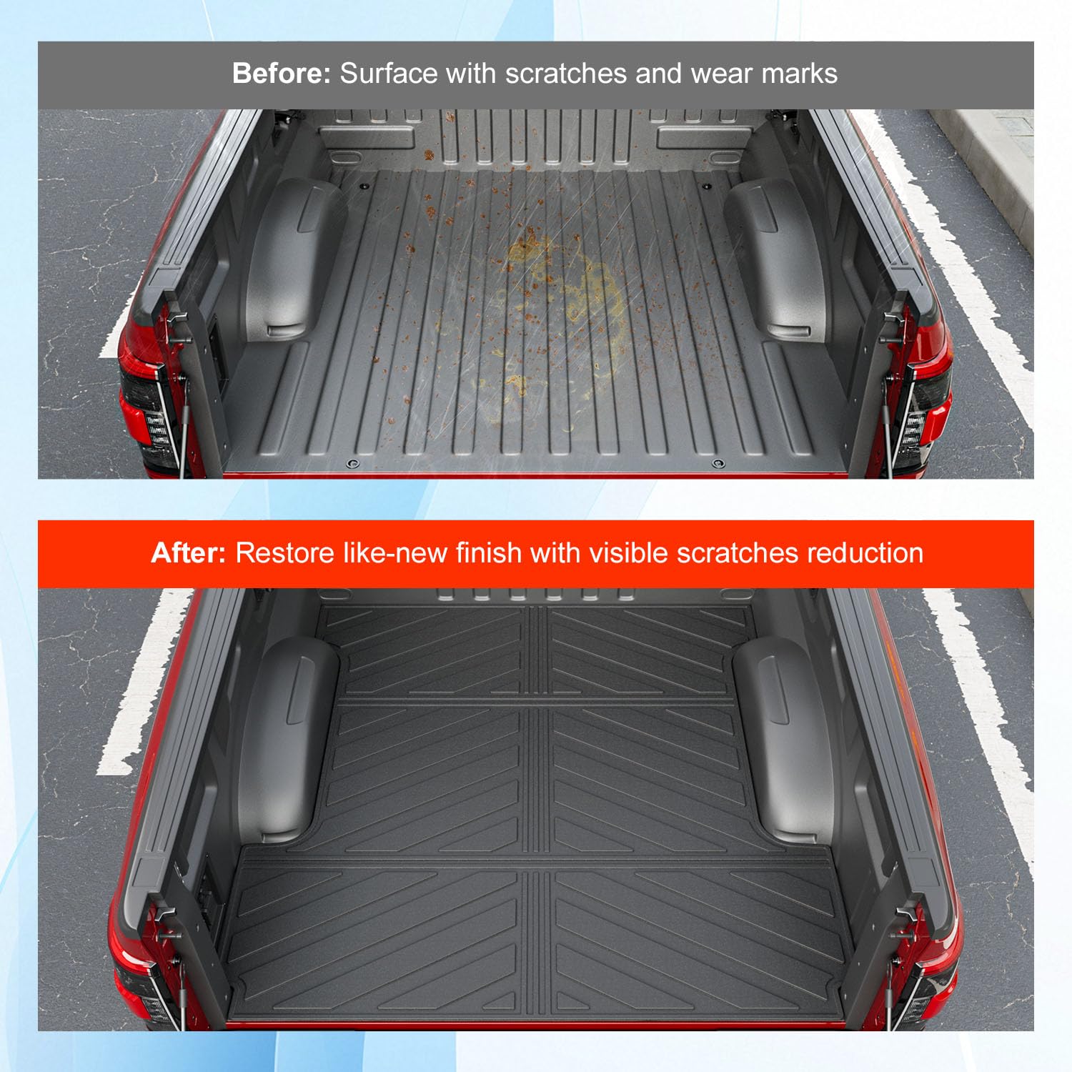 powoq 5.5FT Bed Liner Compatible with 2015-2026 Ford F150 Truck Bed Mat Waterproof Bed Mat TPE Truck Bed Liner Replacement for 2015-2026 Ford F150 Accessories (3-Fold 5.5FT Truck Bed Mat)
