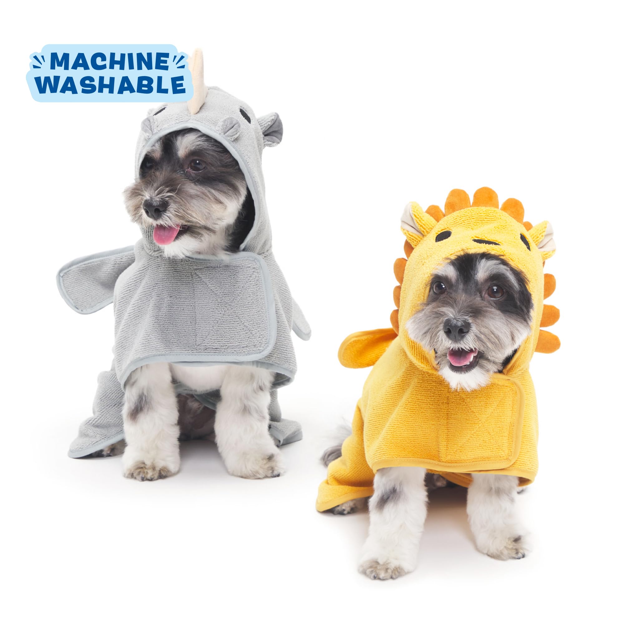 Barkbox Dog Bathrobe Fast Drying with Hook and Loop Closure & Wrap Tie Snuggle, Cute Dogs Clothes, Easy to Clean, Machine Washable, Dog Coats and Tumble Dry Low - Bunny, Medium
