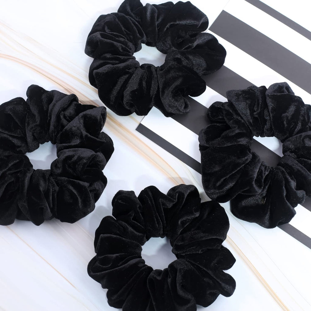 IVARYSS Extra Large Scrunchies for Women's Hair, Premium Satin Soft Jumbo Scrunchy, XL 6 inch Big Elastic Thick Band Hair Accessories, 4 Pack, Dots