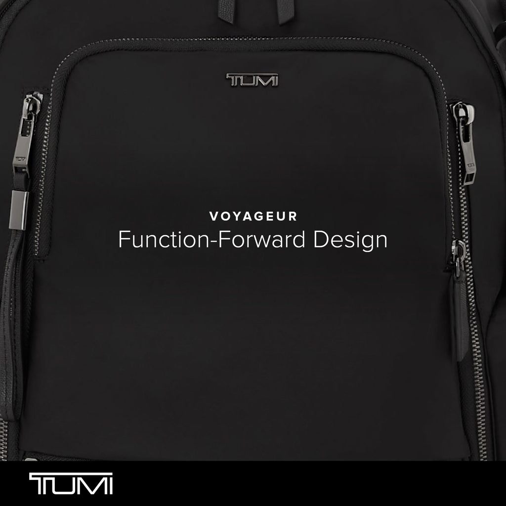 TUMI - Voyageur Celina Backpack - Women's Work and Travel Bag - 16.0" X 10.6" X 6.5" - Holds Up to 16" Laptop - Black & Gold Hardware